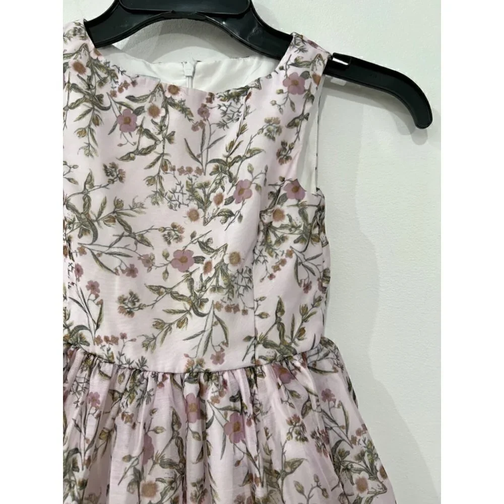 NWOT PIPPA & JULIE Kids' Size 5 Little Girl's Ditsy Floral Opaque Organza Dress